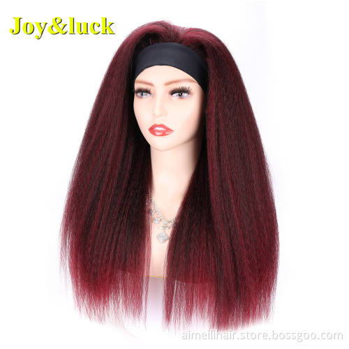Wholesale Prices Wig For Women Daily life Or Party Natural Long Straight Highlight Brown Synthetic Ladies Black Headband Wig